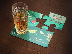4 stiklinių padėkliukų rinkinys PUZZLE 1835117